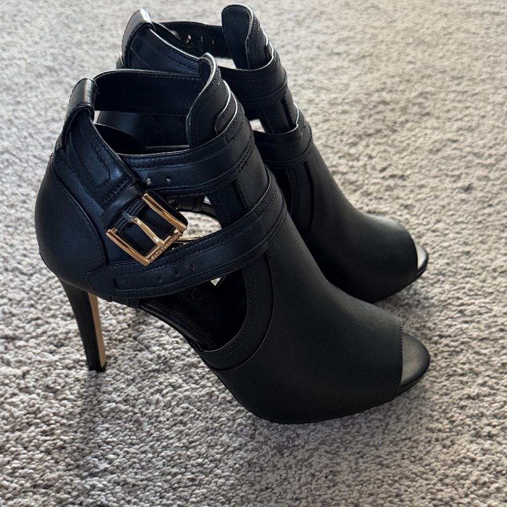 MICHAEL Michael Kors Black Peep-Toe Heels